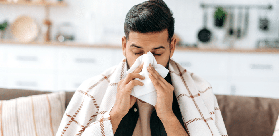 Image of a man with a cold